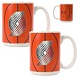 Portland Trail Blazers 2pc Ceramic Gameball Mug Set - Primary Logo NBA Basketball