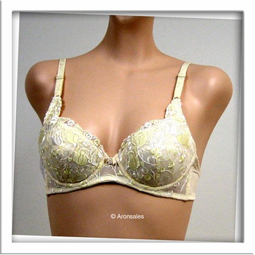 Art-Beau 2 Pack $46 Cream satin floral bra #2431 34AA