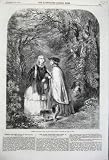 1860 SPRING CUCKOO WOMEN WOODS DOG TREES COUNTRY