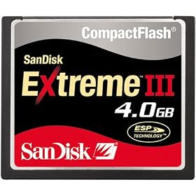 SanDisk SDCFX3-004G-A31 4 GB Extreme III CompactFlash Card (Retail Package)