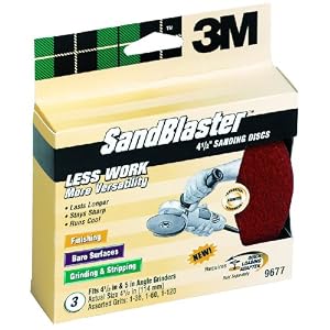 3M SandBlaster 9677 4-1 2-Inch Assorted Grits Right Angle Grinder Sanding Discs, 3-Pack by 