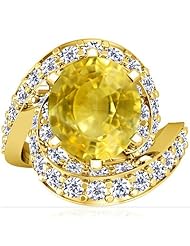 18K Yellow Gold Oval Cut Yellow Sapphire Fana Designer Ring