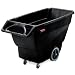 Rubbermaid HDPE Box Cart with Steering Wheel, Black, 38" Height, 64-1/2" Length x 30-1/4" Width