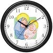 Mary & Baby Jesus or Madonna and Child No.4 - Christian Theme Wall Clock by WatchBuddy Timepieces (Black Frame)