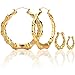 14K Gold Plated Hollow Round Bamboo Hoop Earings. 7 Different Sizes from .75