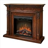 Dimplex Symphony Encore Torchiere Free Standing Electric Fireplace in Burnished Walnut