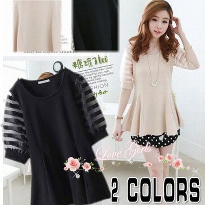 【ノーブランド品】 ブラウス シャツ 透け感 ボーダー柄 トップス