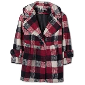 Amy Byer Girls 7-16 Pretty In Pink Plaid Fashion Coat