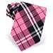 Magnified Spring Plaid Tie by The American Necktie Co - Pink Cotton