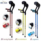HMS Vilgo Modern Non-Slip Adjustable Colourful Crutches (Candy Apple)