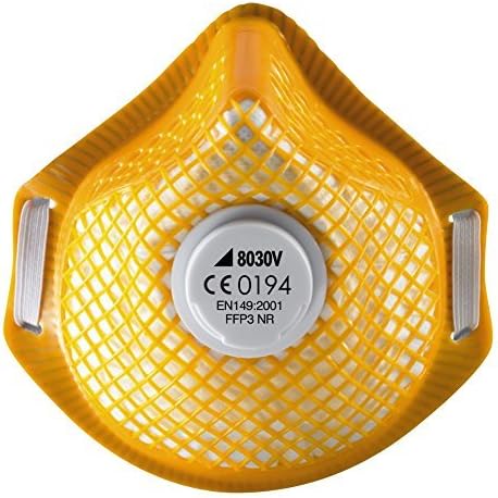 Alphamesh 8000 Series 8030V - FFP3 NR Valved Cupped Disposable Dust Mask Respirator Orange by Alphamesh 8000 Series