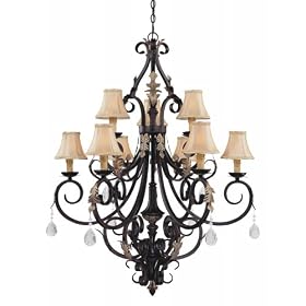 Minka Lavery Bellasera 778-301 Large 9-LT 360w (48"H x 36"W) Chandelier in Castlewood Walnut