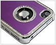 Luxury Bling Czech Rhinestone Case Cover For Apple iPhone 4 4G 4S AT&T and Verizon Silver&Purple