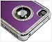 Luxury Bling Czech Rhinestone Case Cover For Apple iPhone 4 4G 4S AT&T and Verizon Silver&Purple