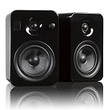 Kanto YUMIBLKGL Powered Bookshelf Speakers with Bluetooth Technology (Black Gloss)
