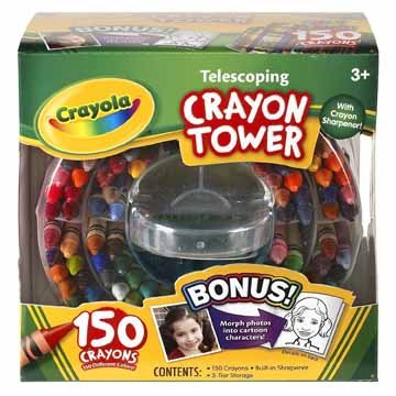 Crayola 52-0029 Crayola 150-Count Telescoping Crayon Tower, Storage Case, Sharpener