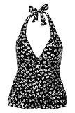 Torrid Plus Size Retro Chic By Torrid - Black Silver Bows Swim Top