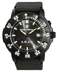 Smith & Wesson Men's SWW-45 S.W.A.T. Black Rubber Strap Watch