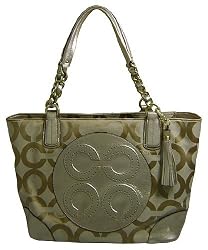 Coach Colette Signature C Op Art Sateen Tote Style Handbag Style 16487 - Coach 16487KHA