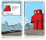iPod Classic 80GB 120 GB 160GB GelaSkin Red Robot Leaving The City by ExplodingDog - Designer Adhesive Case Skin