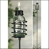Mini Mason Jar Oil Lamp Garden Stake, Set of 2