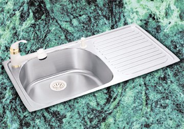 Contemporary Gourmet Single Bowl Sink to Left of Ribbed Area - ILCGR4022L
