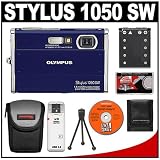 cheap Olympus Stylus 1050 SW 10.1MP Waterproof / Shockproof Digital Camera (Blue) + Spare Li-42B Battery + Case + Accessory Kit