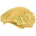 Unisex Adjustable Sequins Shimmer Dancer Curved Ivy Cabby Driver Hat Cap Gold