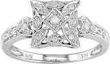 14K White Gold 1/6 ctw Diamond Square Ring
