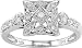 Jewelry : 14K White Gold 1/6 ctw Diamond Square Ring
