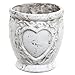 Heart Shape Antique Design Rustic White Ceramic Planter / Decorative Tabletop Plant Display Pot - MyGift®