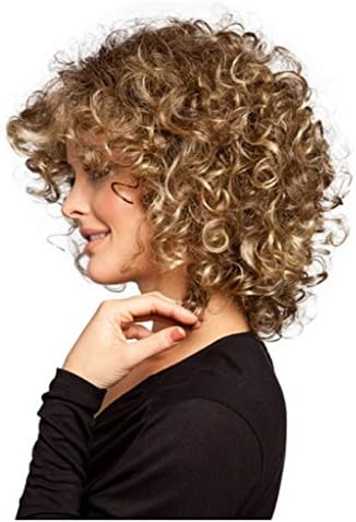 RainbowWigs Western Sexy Shoulder Length Light Brown Curly Party Hair Wig ST03