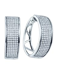 925WP 0.91CTW DIAMOND MICRO PAVE EARRINGS SEWW1312/W