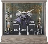 ガラスケース 入り 兜 飾り 20-502 光輪兜白鉄