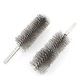 uxcell　チューブブラシ　注ぎ口洗い　　16cm長さ　38mm直径　ステンレス　スチール　クリーン　10本いり