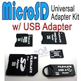 Filemate 2GB Secure Digital Memory Universal Adapter Kit - MicroSD, SD Adapter, MiniSD Adapter, PRO DUO Reader, USB READER for USB Memory Key