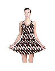 General Print Stretchy Polyester/Spandex Skater Dress 