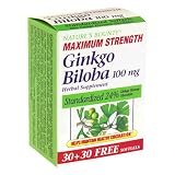 Nature's Bounty Ginkgo Biloba, Maximum Strength, 100 mg, 60 Softgels