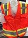 Large -Surveyor Solid Orange Two Tones Safety Vest , Ansi/ Isea 107-2010