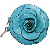 Mellow World Camellia Flower Coin Wristlet (Teal)