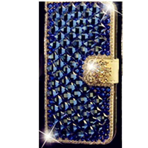 EVTECH(TM) Full Rhinestones GEM Series Luxury Crystal Diamond Bling Design PU Leather Wallet Cover Case for Samsung Galaxy S5 I9600 Samsung Galaxy S5/ GS 5 AT&T G900A/ Sprint G900P/ Verizon G900V/ T-mobile G900T (100% Handcrafted)