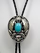 German Silver & Turquoise Bolo Tie