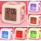 MoodiCare Hello Kitty Alarm Clock w/ Soothing Glow LED Lights And Thermometer