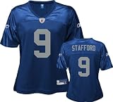 Matthew Stafford Blue Reebok NFL Replica Detroit Lions Women's Jersey