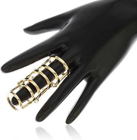 Goldtone Joint Hinged Knuckle Armor Full Finger Ring (8)