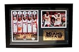 Encore Select 181-BSKMIA5 Miami Heat 5 Miller, Bosh, James, Wade, Haslem 12 in. x 18 in. Photo Stat Frame