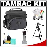 Tamrac 3336 Aero 36 Micro Four Thirds / Compact Digital SLR Camera Bag (Black/Gray) with Deluxe Photo/Video Tripod + Cleaning & Accessory Kit for Panasonic Micro DMC-G1, DMC-G10, DMC-G2, DMC-GF1, DMC-GF2, DMC-GH1, & DMC-GH2 Digital Cameras