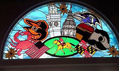 Stained glass Transom - "Maryland Collage" (TW-55)
