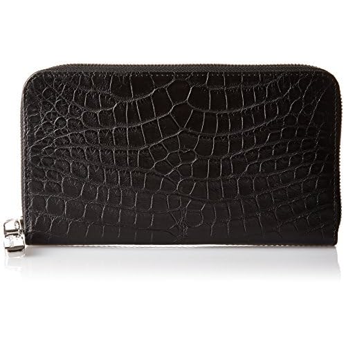 [ペッレモルビダ] PELLE MORBIDA クロコレザー ラウンドジップ長財布 CRS001 BLK (BLACK)