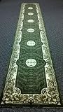 Traditional Long Area Rug Runner 32 Inch X 15 Ft 8 Inch Green Design # 101